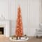 6ft. Pre-Lit Orange Tinsel Artificial Christmas Tree, Clear Lights